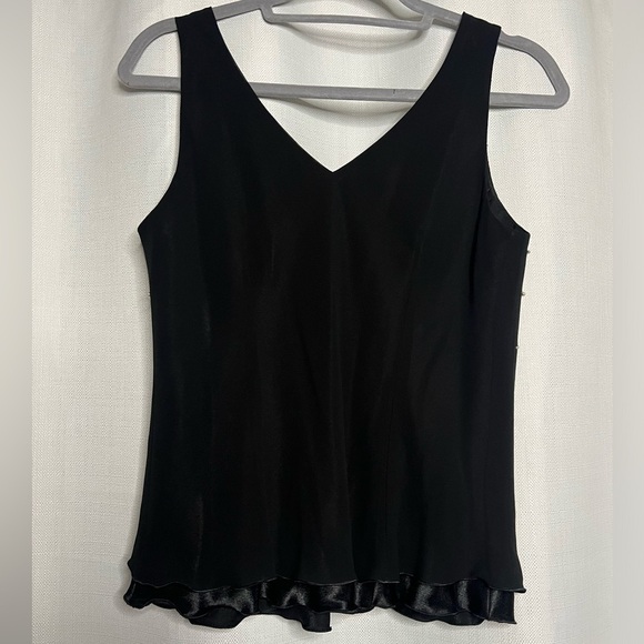 Vintage Black Layered Pearl Tank Blouse - Picture 2 of 6